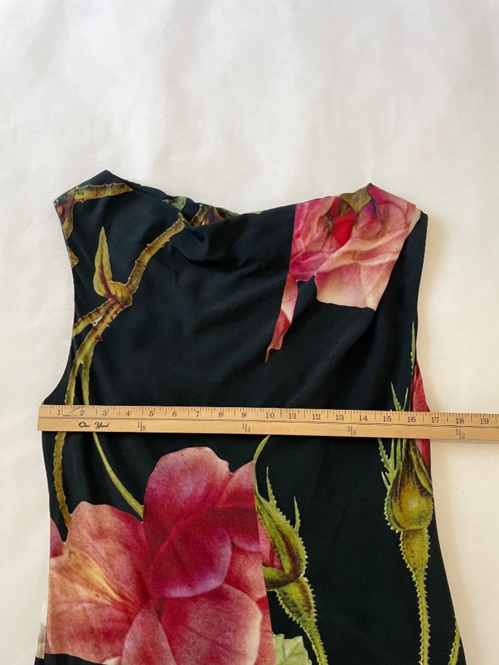 Vivienne Westwood Anglomania Black Floral Print Midi Cocktail Dress, Size US 10 - Picture 8 of 14